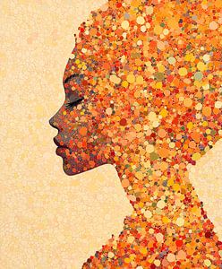 Farbenfrohes Porträt einer afrikanischen Frau