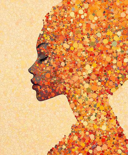 Portrait coloré d'une femme africaine