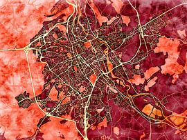 Map of Nancy with the style 'Amber Autumn' by Maporia