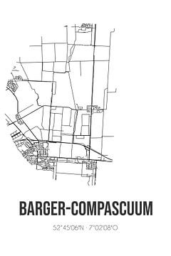 Barger-Compascuum (Drenthe) | Carte | Noir et blanc sur Rezona
