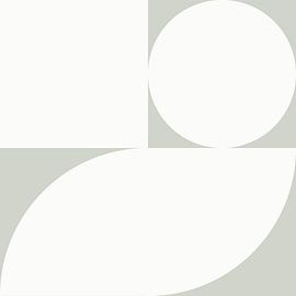 Modern abstract geometric art in sage green and off white no. 1 by Dina Dankers