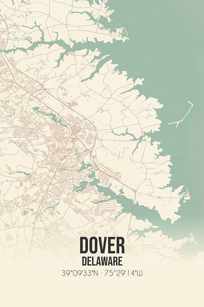 Carte ancienne de Dover (Delaware), Etats-Unis. par Affiches de lieux