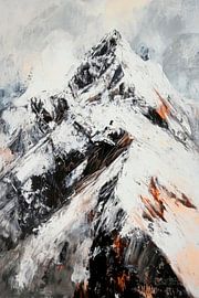 Schneebedeckte Gipfel im Nebel von Poster Art Shop