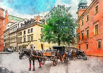 Warschau aquarel kunst #warsaw van JBJart Justyna Jaszke