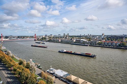 Uitzicht naar de Nieuwe Maas in Rotterdam