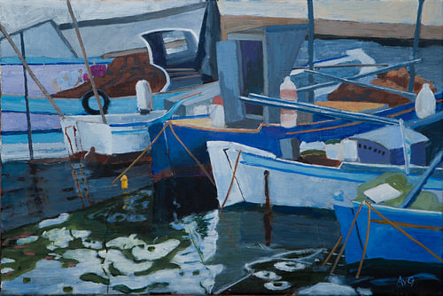 Haven van Limenas Thassos Griekenland