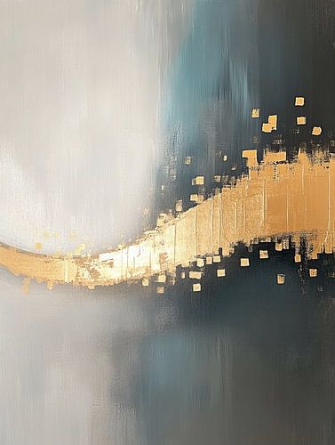 Abstrait bleu | Échos de bleu et de bronze