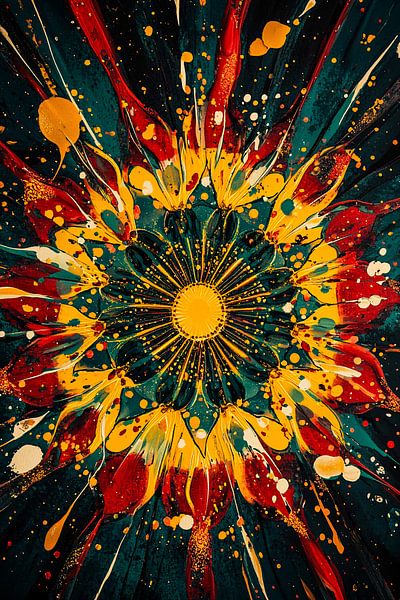 Kleurrijke abstracte bloemexplosie van Art & Soul Creations