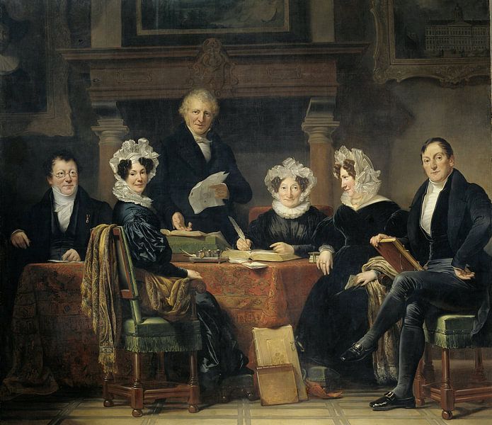 Regenten en regentessen van het leprozenhuis te Amsterdam, 1834-35, Jan Adam Kruseman par Des maîtres magistraux