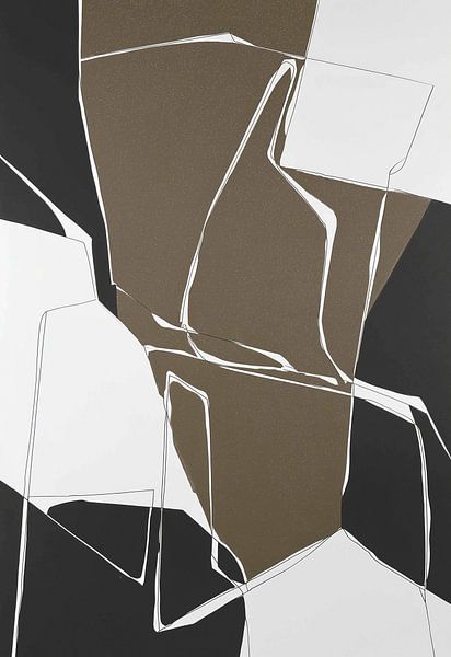 Broken shapes in brown and line by Color Square