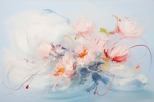 Blumen modern und abstrakt in Pastellfarben