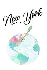 New York auf dem Globus van Green Nest