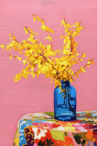 Golden Forsythia in Blue no. 2