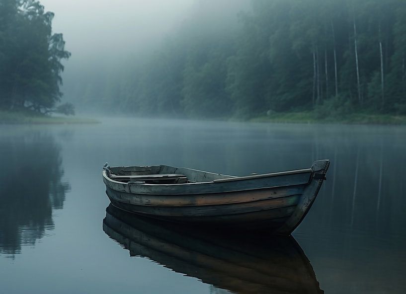 Serene Bootsfahrt am See von fernlichtsicht