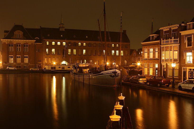 Boat in the Water of Leiden - Holland by Chantal Cornet