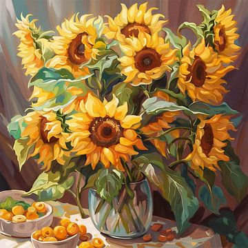 Schwellerleben mit Sonnenblumen von Biljana Zdravkovic