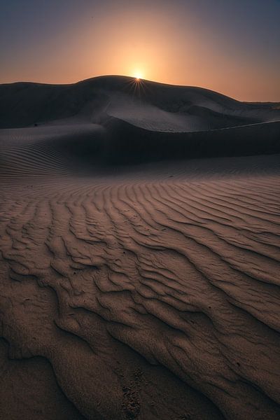 Wahiba Sands woestijn in Oman bij zonsopgang van Jean Claude Castor