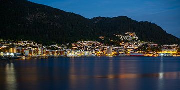 Panorama de Bergen la nuit