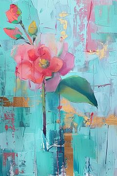Abstract modern Bloemen schilderij van Abstract Schilderij