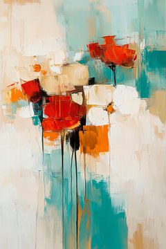 Kleurenspel met bloemen - abstract en levendig van Poster Art Shop