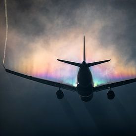 KLM Airbus A330-200 with rainbow condensation by Mark de Bruin