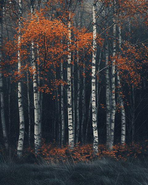 Romantischer Herbstwald von fernlichtsicht