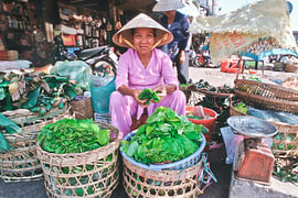 Vietnamesischer Gemüsemarkt in Ho-Chi-Minh-Stadt