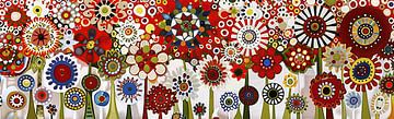 abstract bloemenpatroon van Frank Heinz