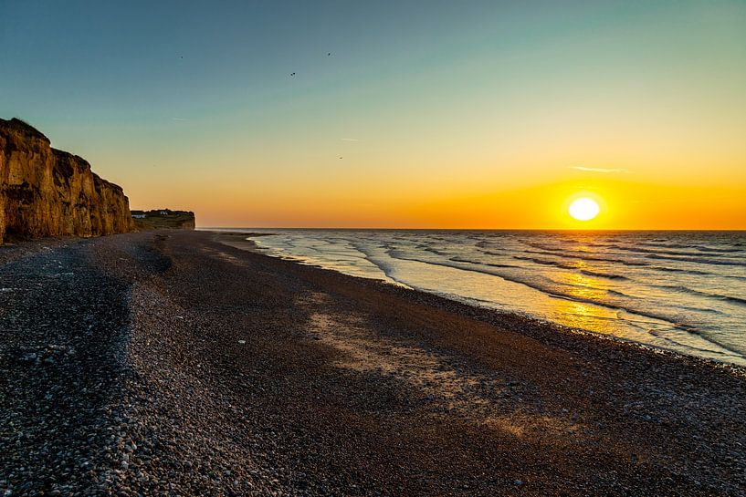 Evening walk on the beach in beautiful Normandy near Saint-Aubin-Sur-Mer - France by Oliver Hlavaty
