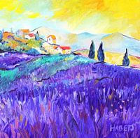 Französischer Lavendel ein Dorf in der Provence