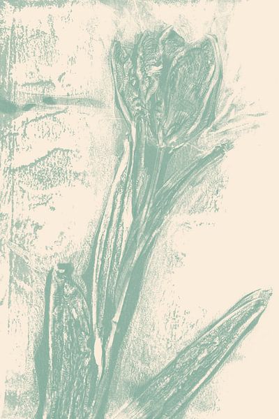 Abstract botanical art. Tulip. by Dina Dankers