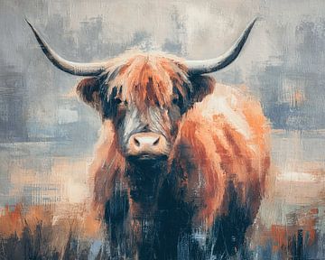 Hooglander van Abstract Schilderij