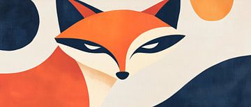 Fuchs in warmen Farben – Abstrakt und modern von Poster Art Shop