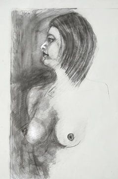 Naaktmodel Tekening, Nude model Drawing, Dessin de Modèle Nu, Aktmodel van Sylvia Dekker