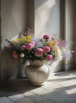 Vaas met bloemen van Hans Dubbelman