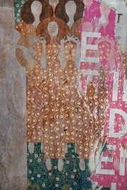 Koor van engelen uit het paradijs van de Beethovenfries, naar het werk van Gustav Klimt van MadameRuiz