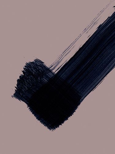 Strokes 5B | Indigo Donkerblauw Penseelstreek Abstract