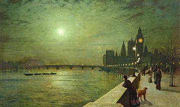 Reflections on the Thames, Westminster, John Atkinson Grimshaw