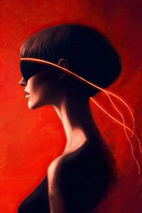 Portrait en rouge fluo