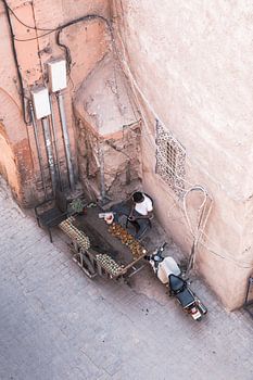 Straatverkoper in Marrakech