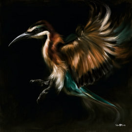Vögelchen in Ölfarbe von Gelissen Artworks