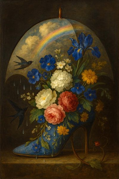 Stillleben Der Regenbogenschirm von Moonheart Artworks