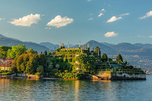 Borromean Islands on Lake Maggiore at sunset