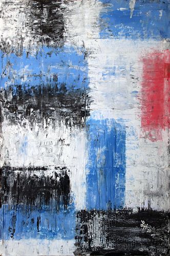 Squares V in Schwarz, Weiß, Rot und Blau