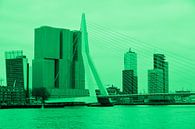 Rotterdam - Erasmusbrug en omgeving - in groene tinten van Ineke Duijzer thumbnail