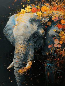 Herbstglühen - Elefant im Blütenregen