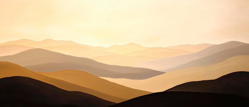 Douces collines dans la lumière du matin par Poster Art Shop