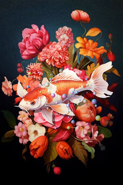 a Koi Carp Still Life II van Marja van den Hurk