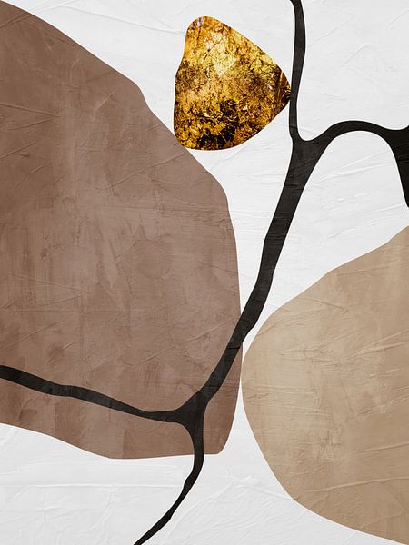 Organic geometric abstract art in earth tones by Online Arts
