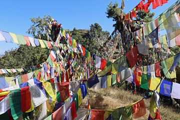 prayer flags in Nepal by Marieke Funke